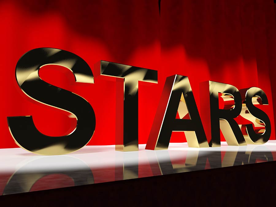 the word Stars on a stage