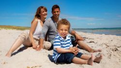 family on the beach