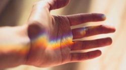 rainbow on a hand